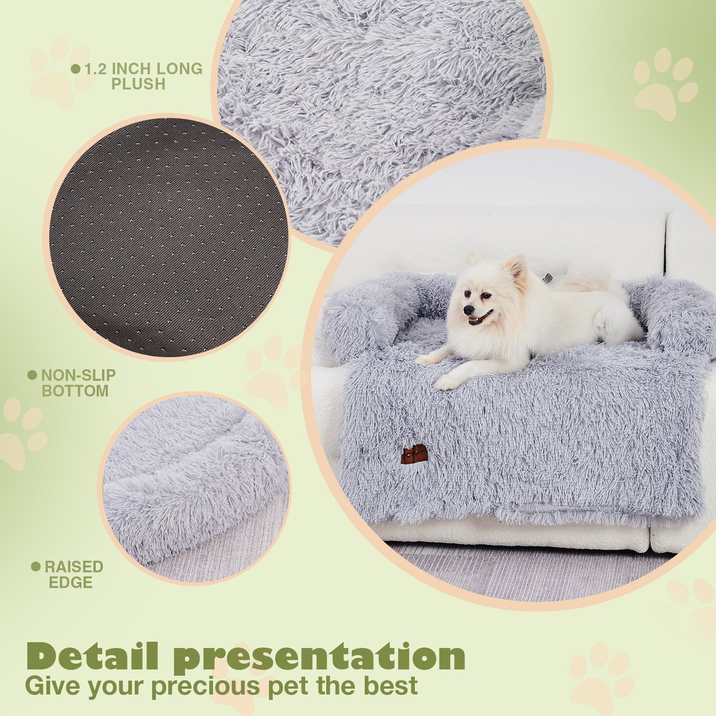 Fluffy Dog Couch Bed with Blanket – Washable Sofa Protector for Medium & Large Dogs