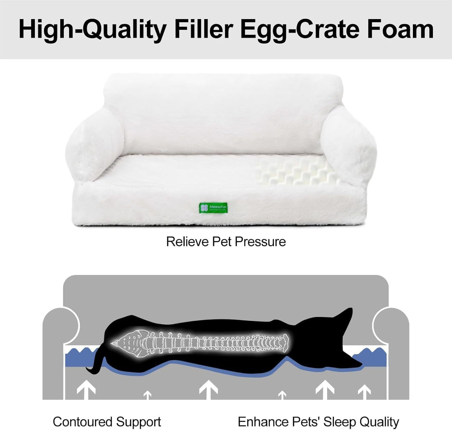 Washable Rectangle Dog Bed – Calming Anti-Slip Sofa for Puppies & Medium Dogs