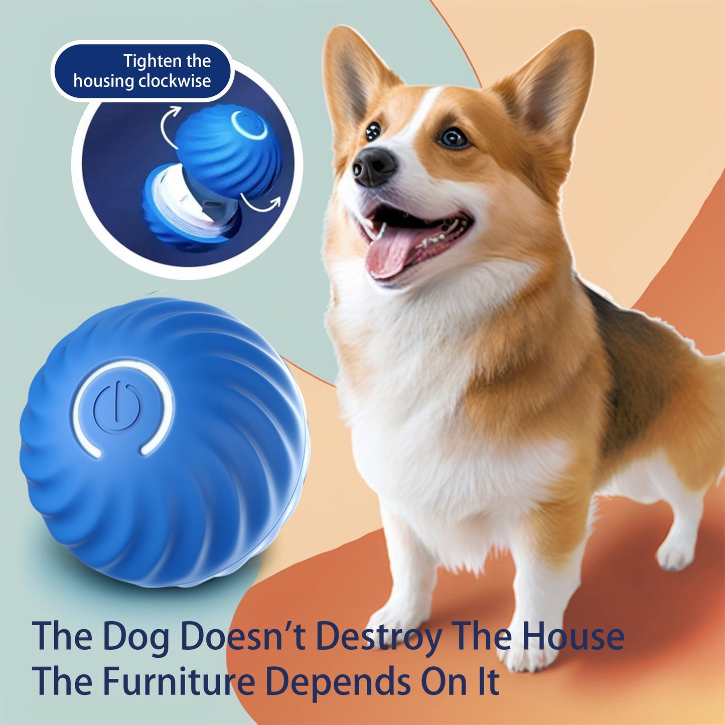Interactive Bouncing Ball for Dogs – Automatic Rechargeable Smart Toy