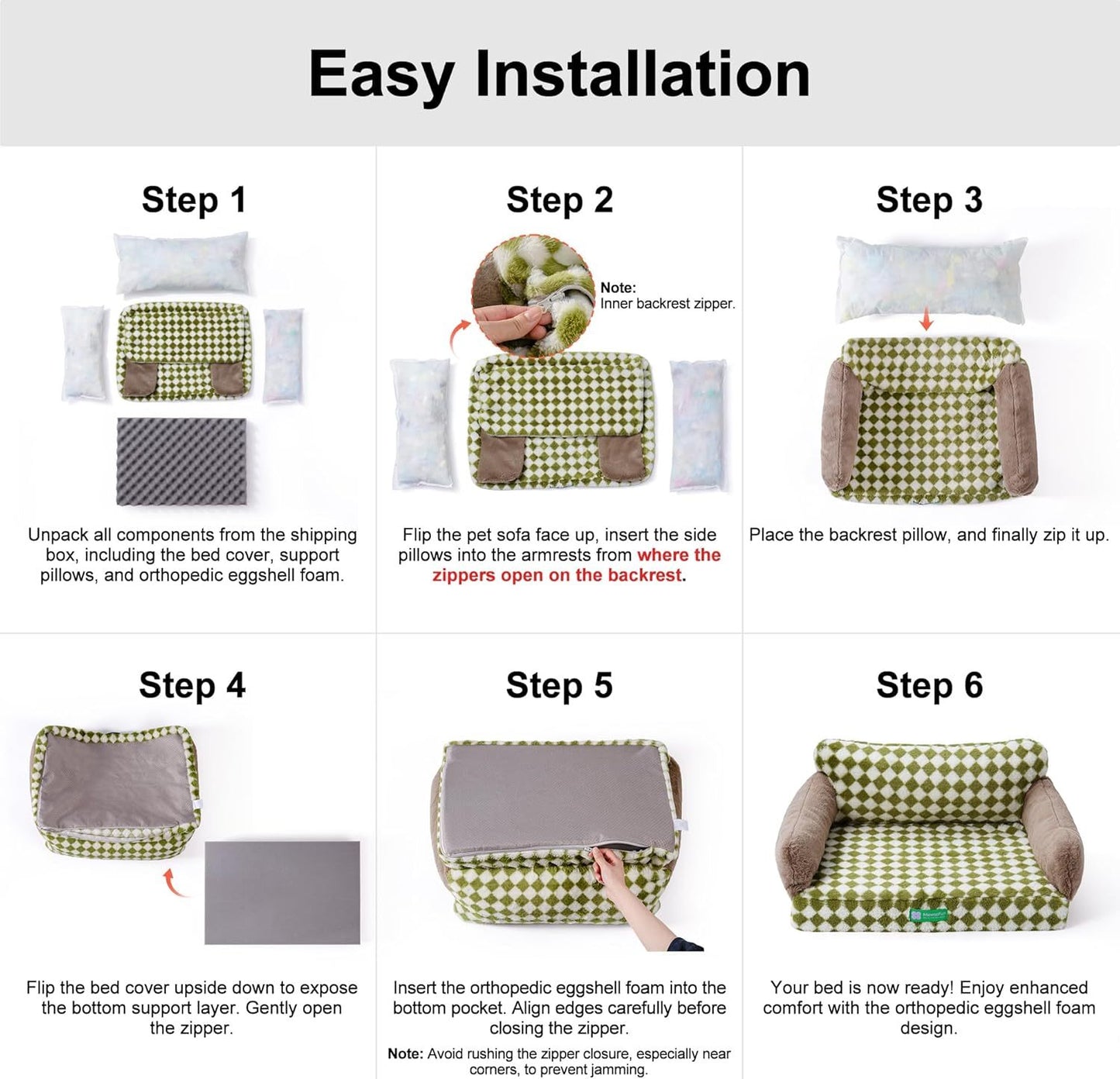 Washable Rectangle Dog Bed – Calming Anti-Slip Sofa for Puppies & Medium Dogs