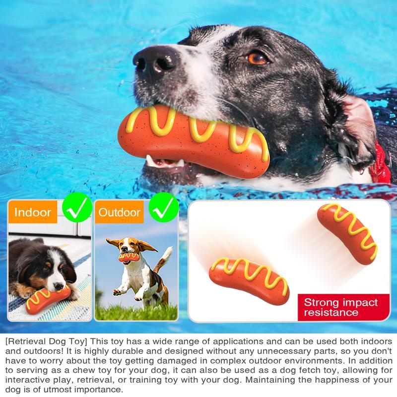 Hot Dog Shaped Dog Chew Toy – Durable & Fun Squeaky Play for Dogs