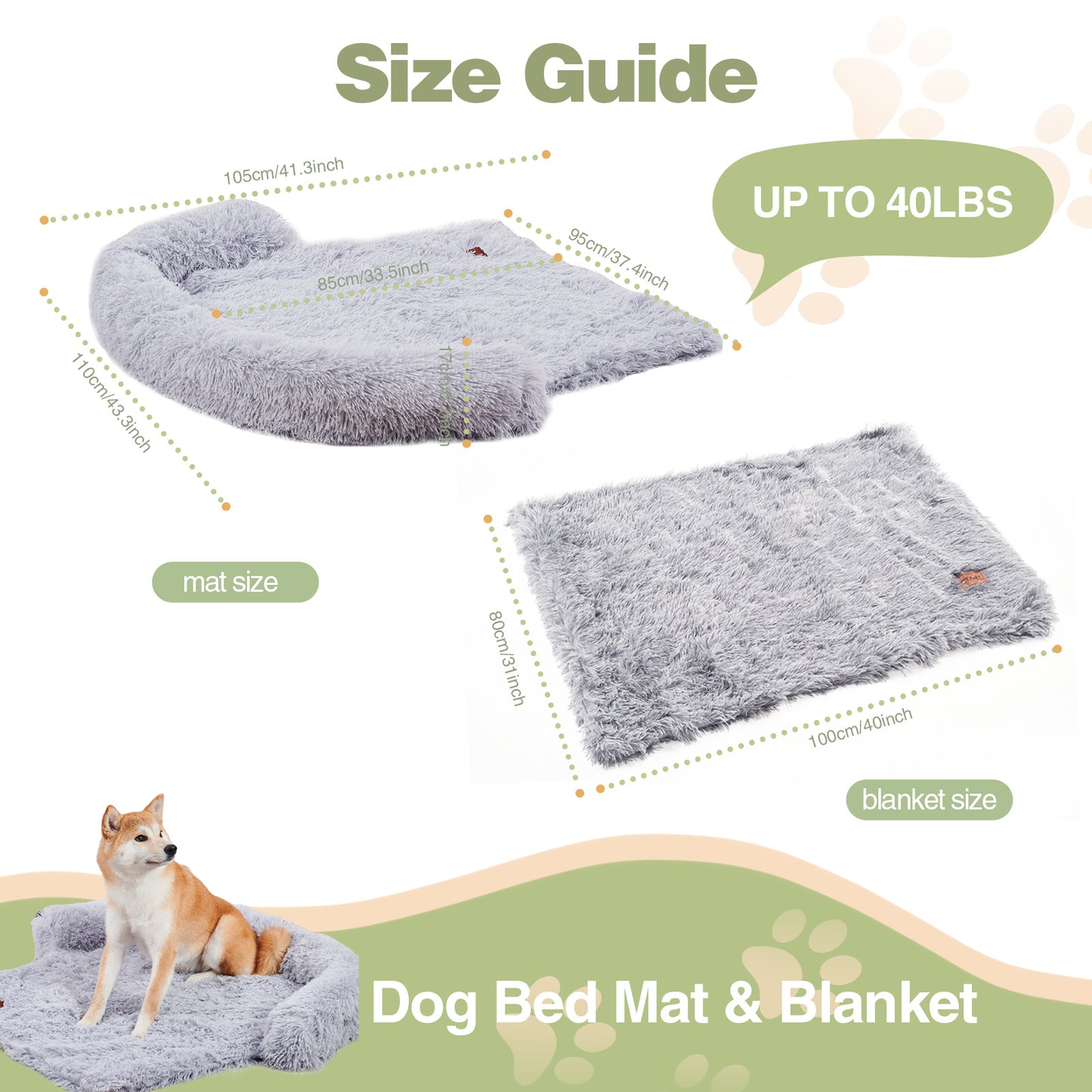 Fluffy Dog Couch Bed with Blanket – Washable Sofa Protector for Medium & Large Dogs