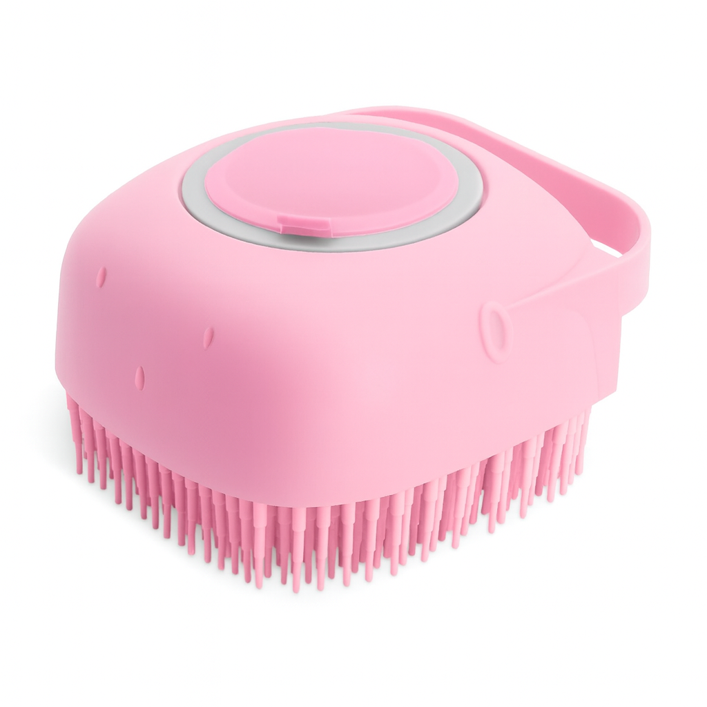Dog Bath Massage Brush – Soft Silicone Grooming & Shampoo Scrubber