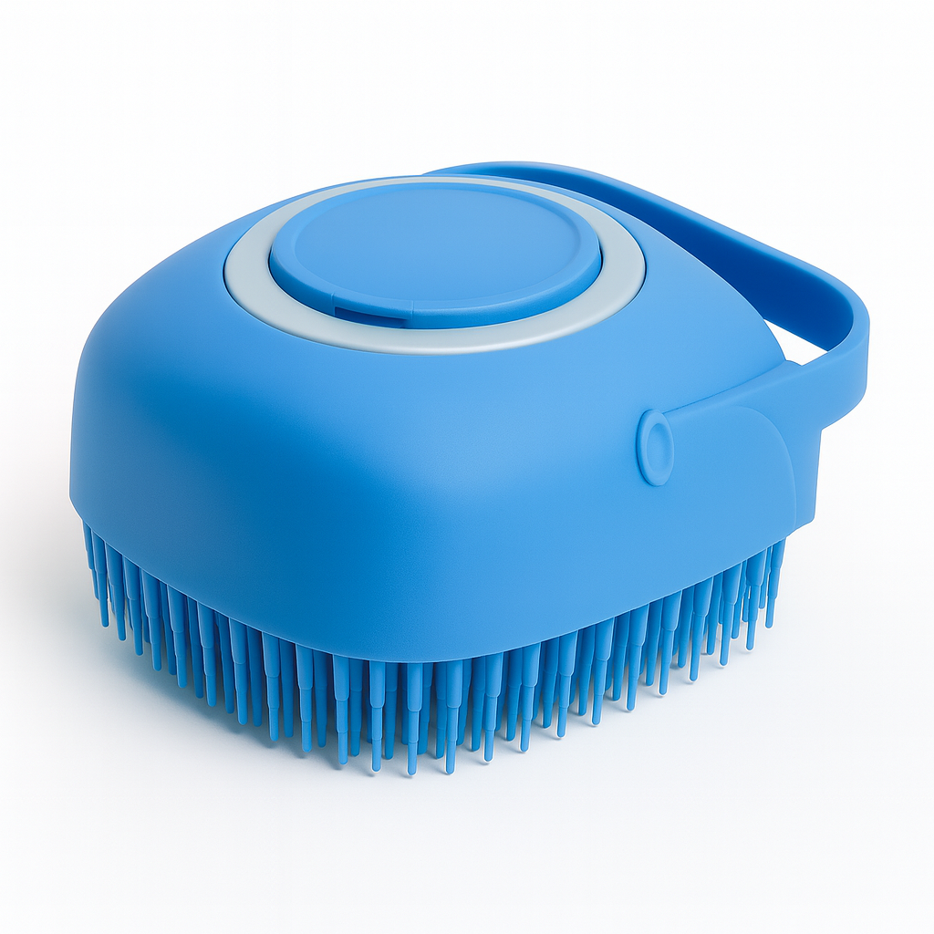 Dog Bath Massage Brush – Soft Silicone Grooming & Shampoo Scrubber