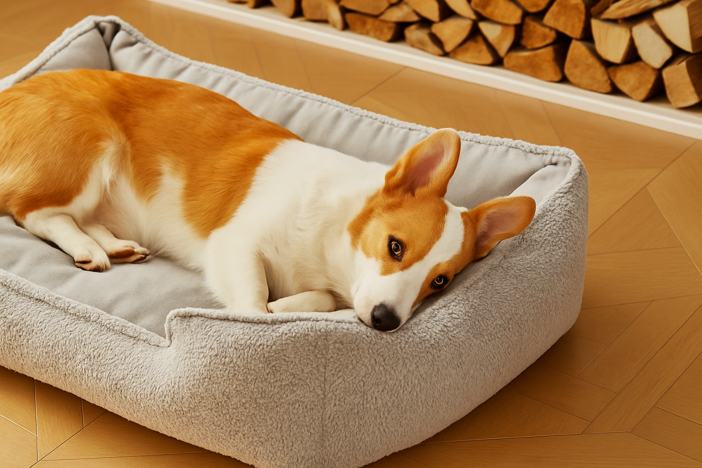 Washable Rectangle Dog Bed – Calming, Anti-Slip Sofa for Puppies & Medium Dogs