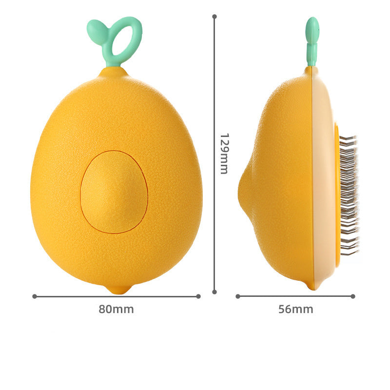 Self-Cleaning Cat & Dog Grooming Brush – Gentle Deshedding Comb with One-Button Hair Removal