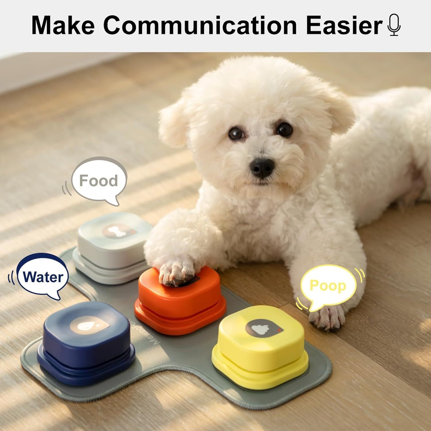 MEWOOFUN Dog Talking Buttons Set – 3 Recordable Buttons for Training & Communication