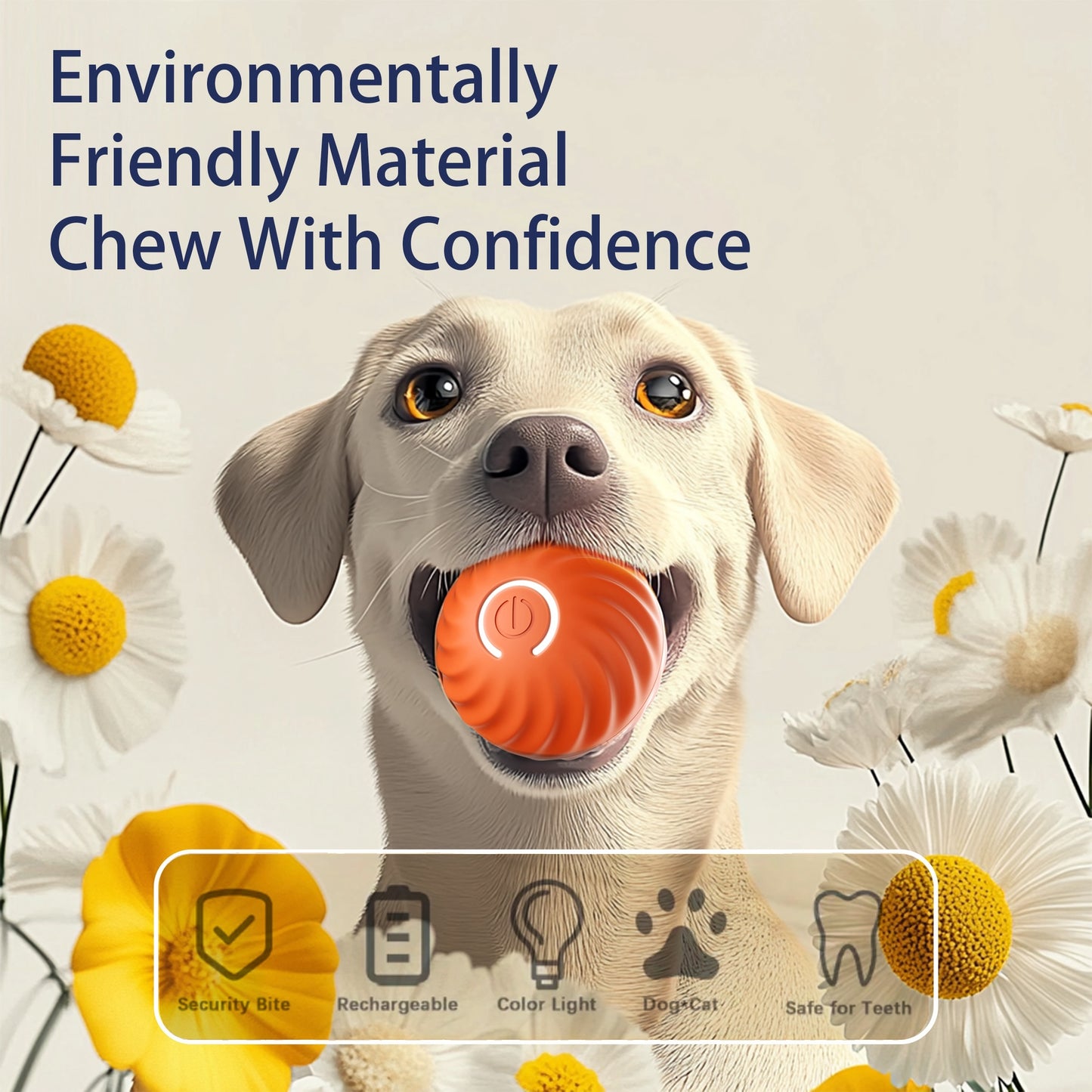 Interactive Bouncing Ball for Dogs – Automatic Rechargeable Smart Toy