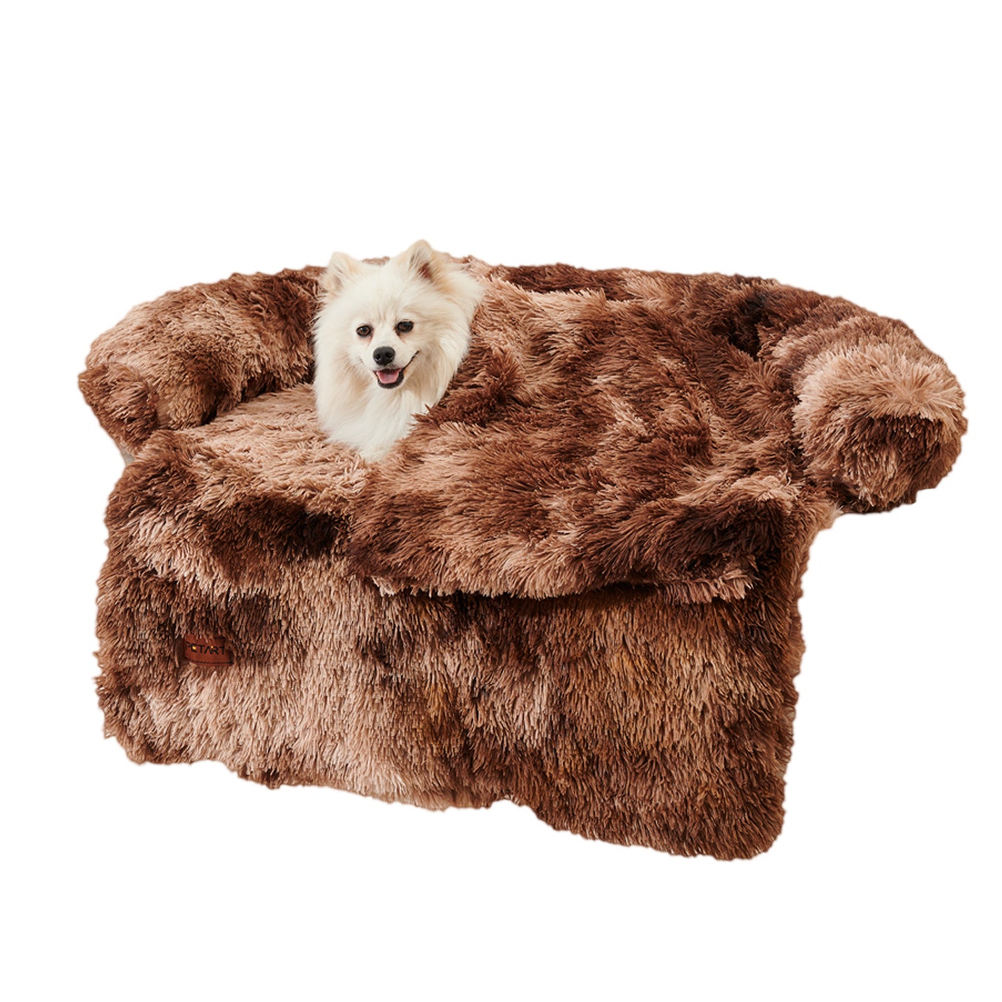 Fluffy Dog Couch Bed with Blanket – Washable Sofa Protector for Medium & Large Dogs
