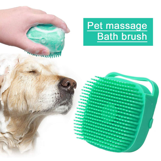 Dog Bath Massage Brush – Soft Silicone Grooming & Shampoo Scrubber