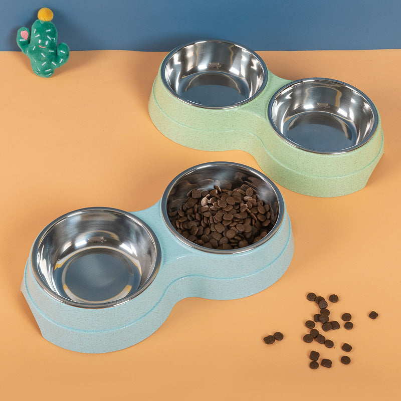 dog bowl, feeder, stainless steel, double bowl, pet feeding.