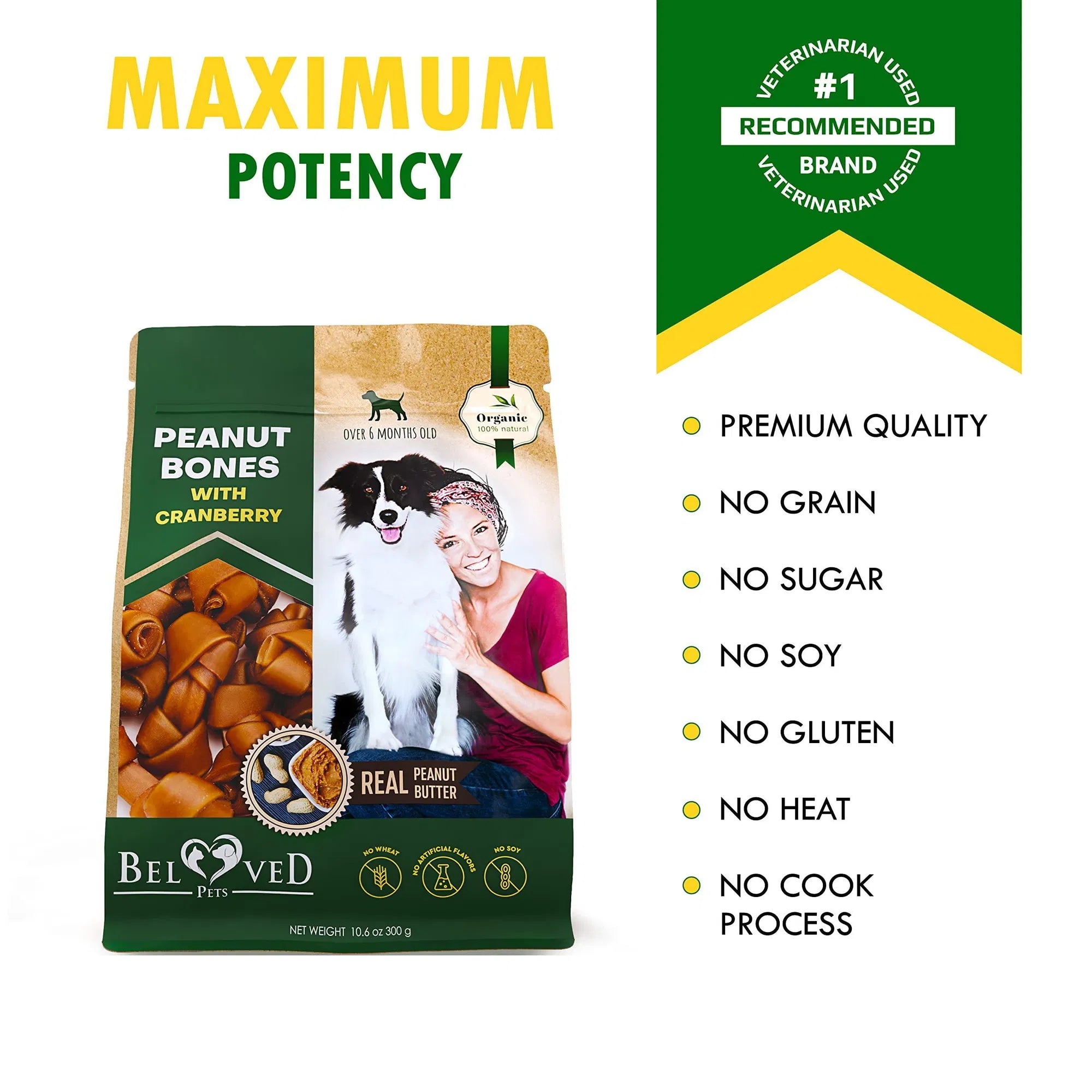 Close-up texture of peanut butter and cranberry dog bone