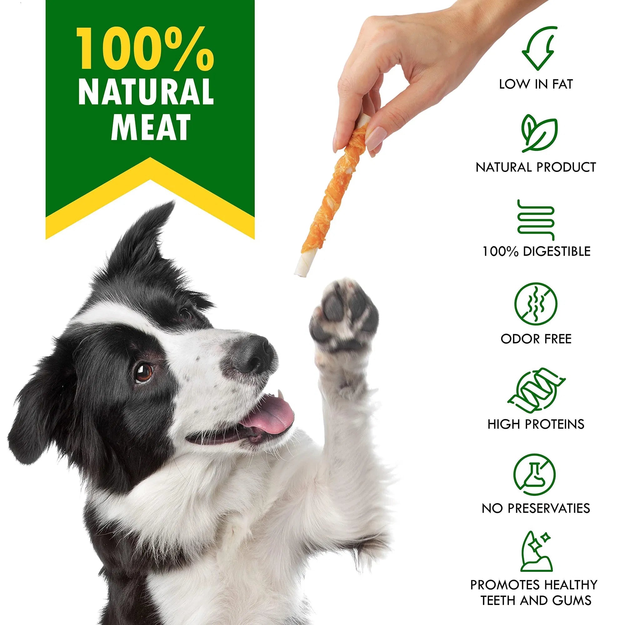 Grain-Free Chicken-Wrapped Dog Chew Sticks – High-Protein Chewy Treats