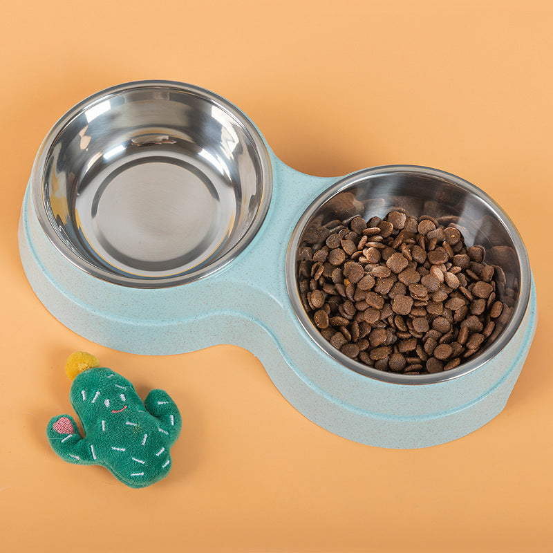 dog bowl, feeder, stainless steel, double bowl, pet feeding.