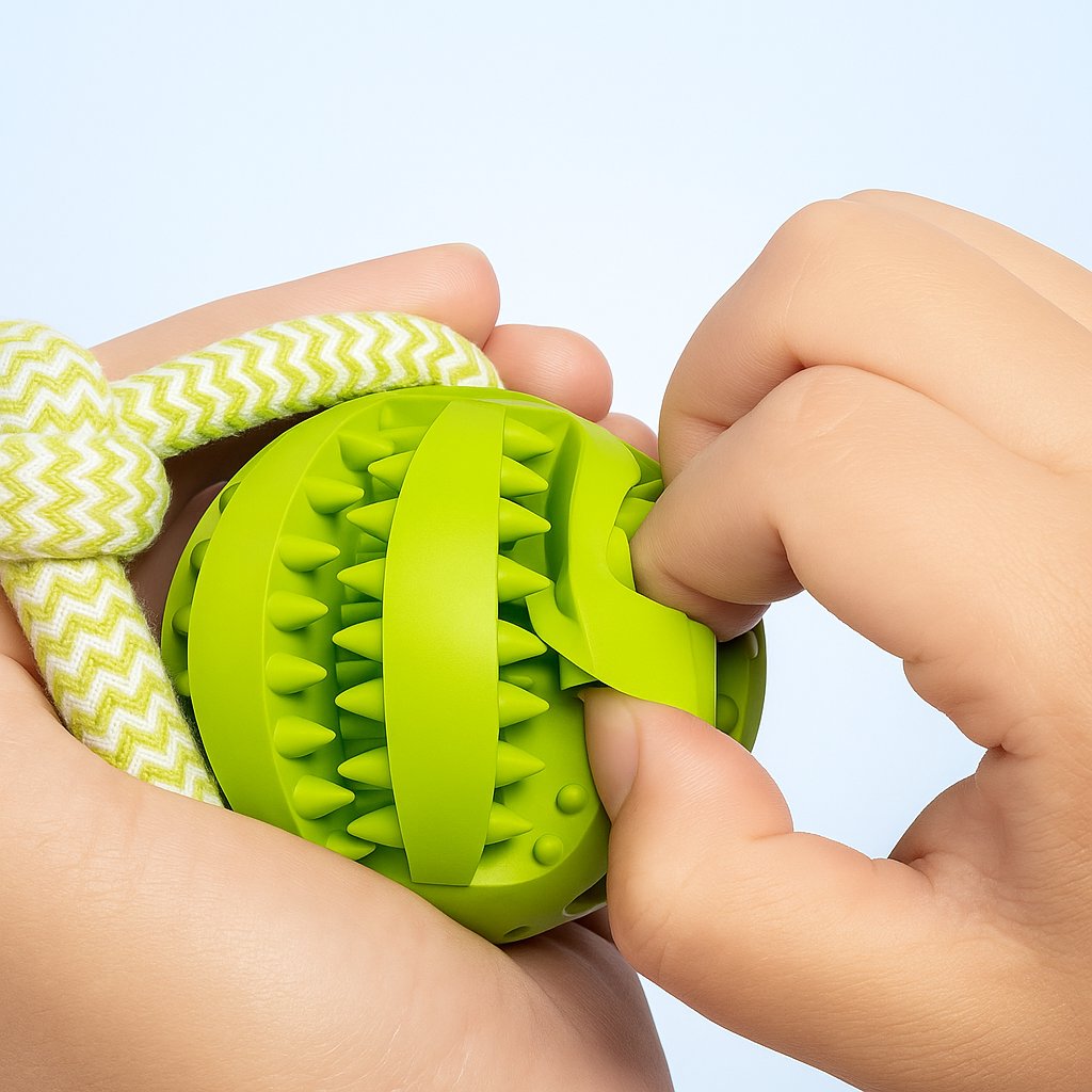 Durable Rope Chew Toy with Ball – Interactive Tug & Dental Care for Dogs