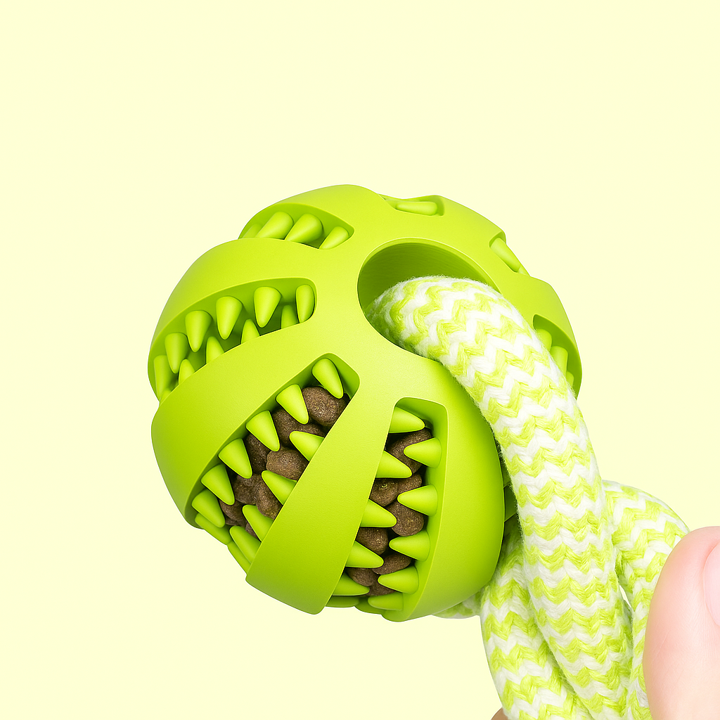 Durable Rope Chew Toy with Ball – Interactive Tug & Dental Care for Dogs