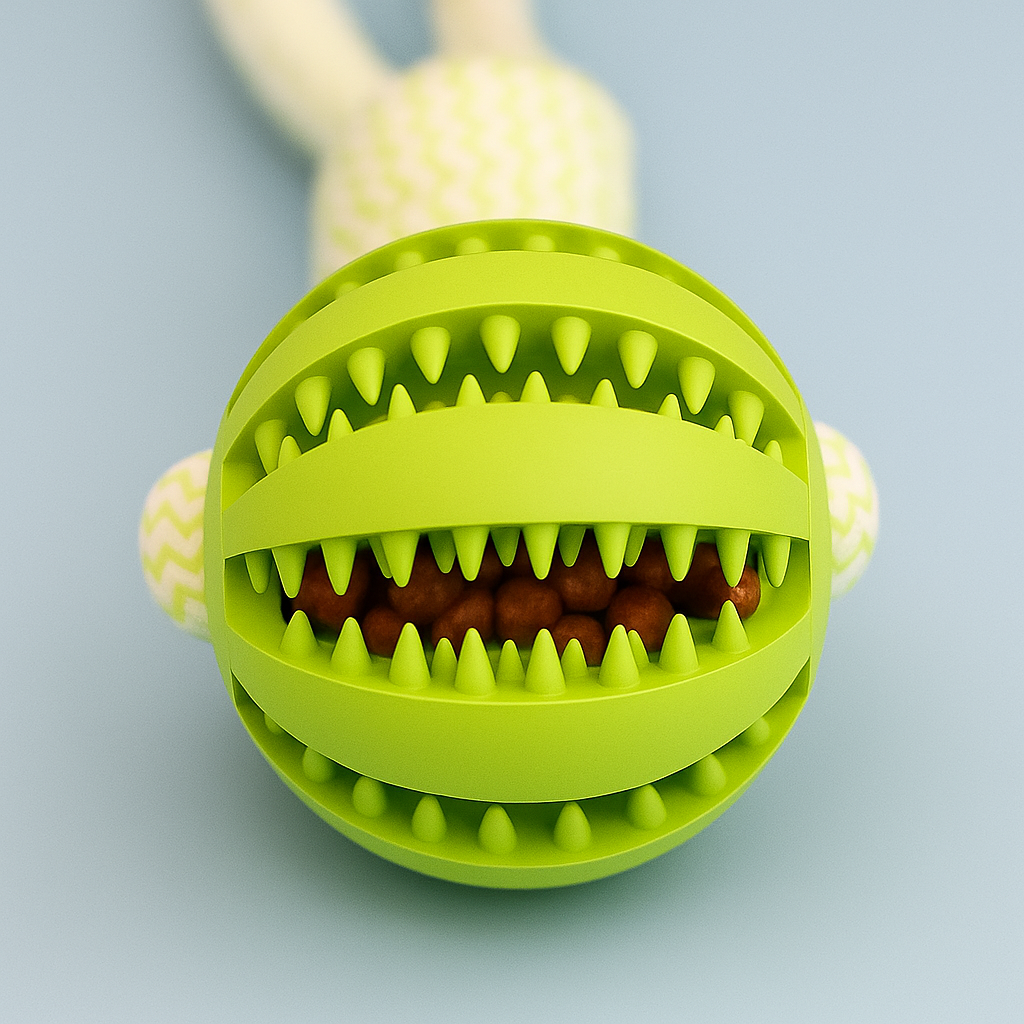 Durable Rope Chew Toy with Ball – Interactive Tug & Dental Care for Dogs
