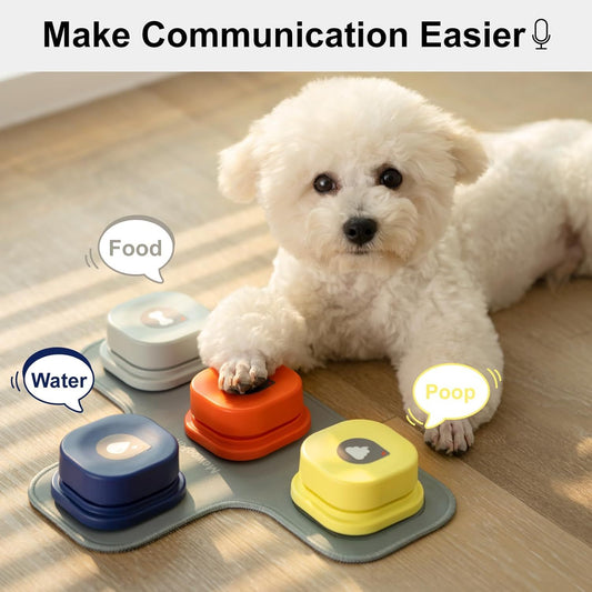 MEWOOFUN Dog Talking Buttons Set – 3 Recordable Buttons for Training & Communication