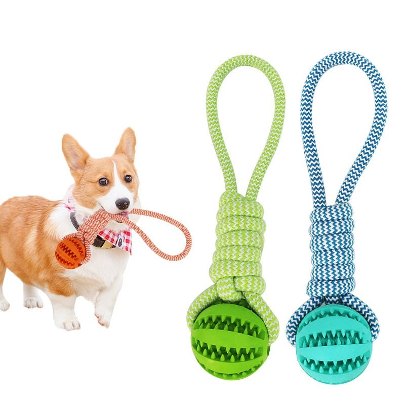 Durable Rope Chew Toy with Ball – Interactive Tug & Dental Care for Dogs