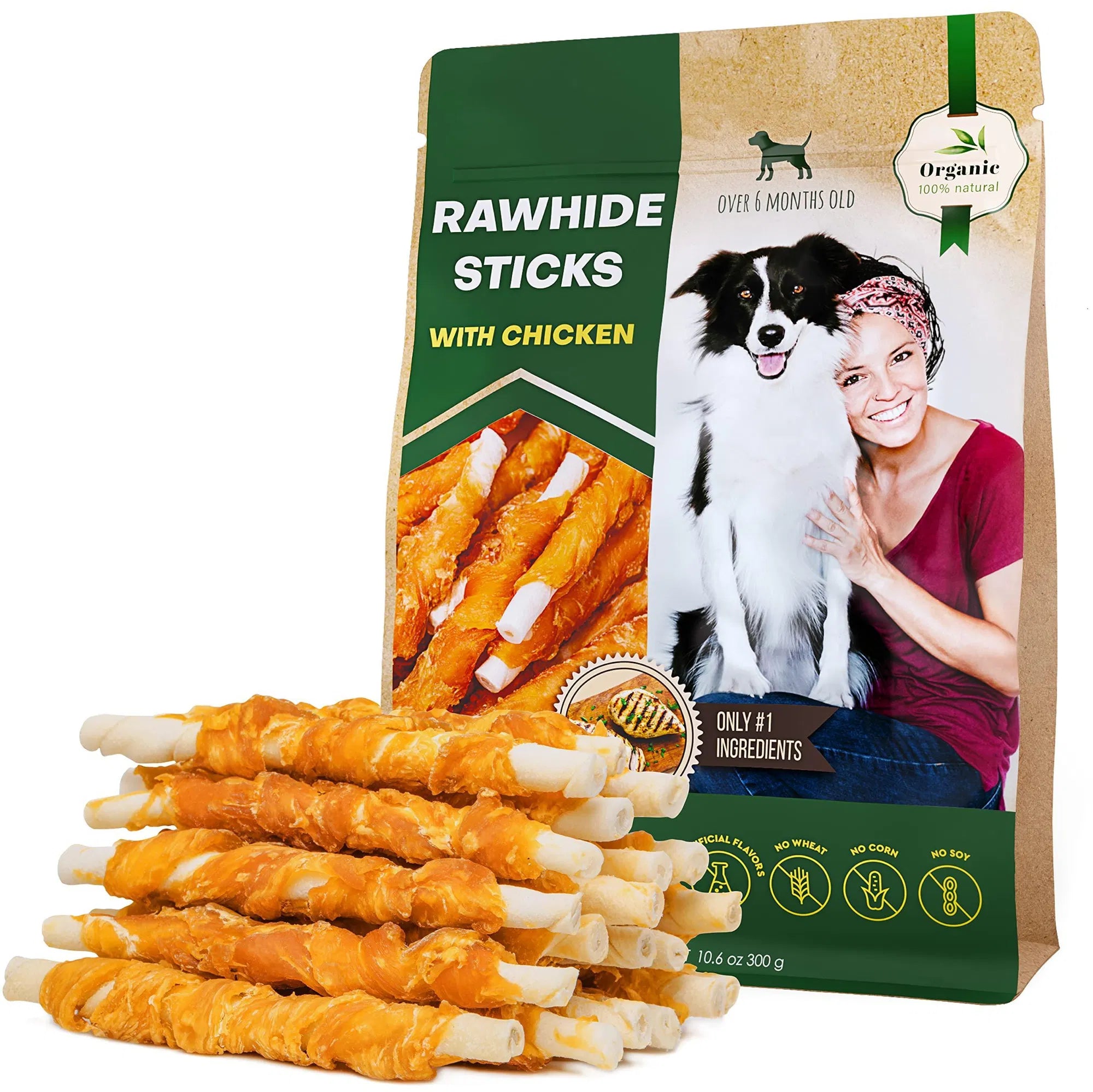 Grain-Free Chicken-Wrapped Dog Chew Sticks – High-Protein Chewy Treats