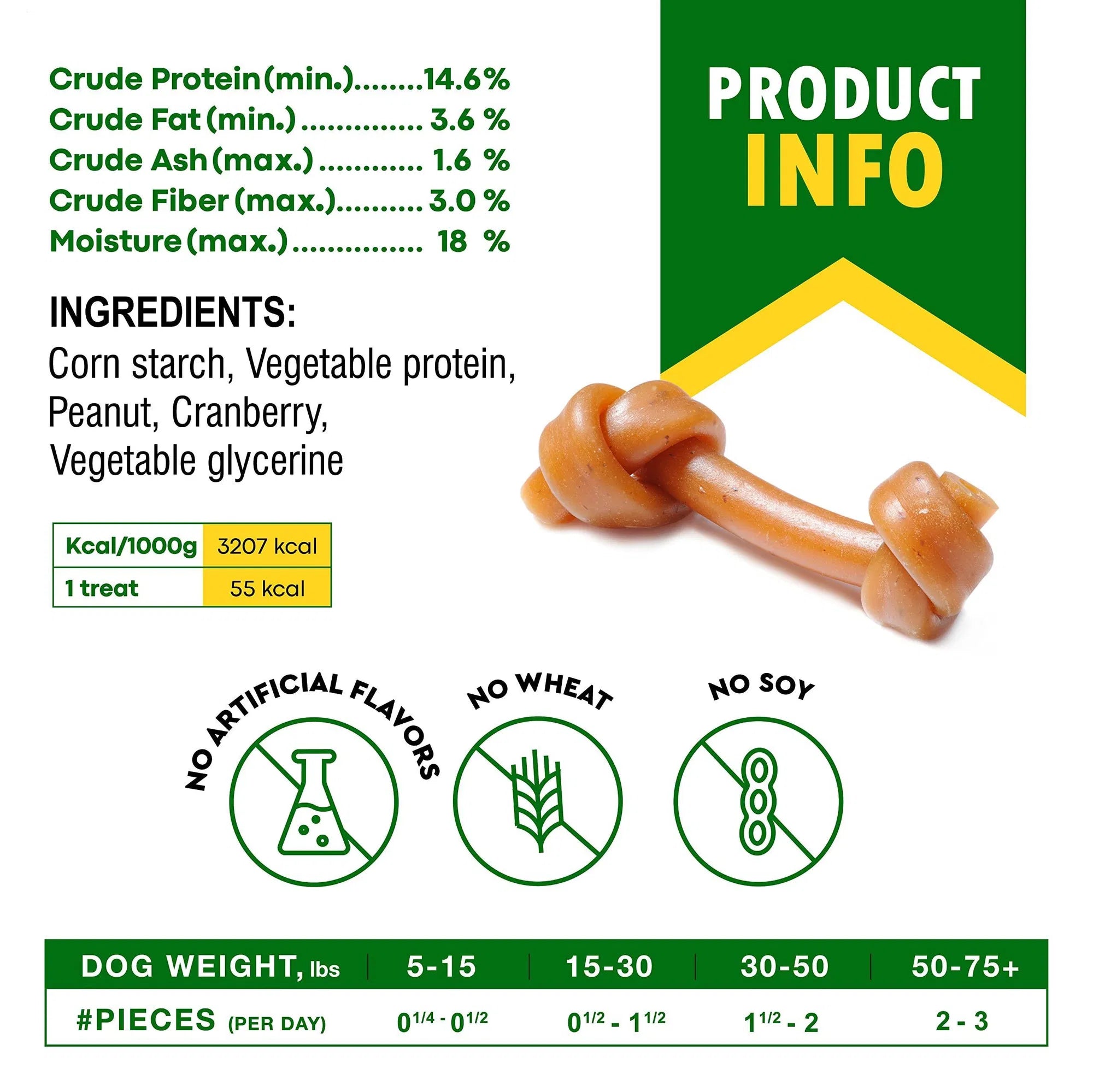 Rawhide-Free Peanut Butter & Cranberry Dog Bones – Healthy Chew Treats